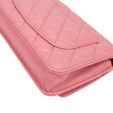 Chanel Pink Caviar Leather Wallet On Chain Crossbody Bag