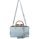 Gucci Limited Blue Leather Bamboo Handbag