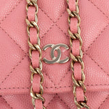 Chanel Pink Caviar Leather Wallet On Chain Crossbody Bag