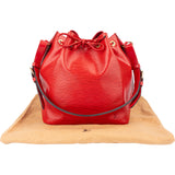Louis Vuitton Rouge Epi Leather Sac Noe Petit Shoulder Bag