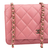 Chanel Pink Caviar Leather Wallet On Chain Crossbody Bag