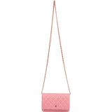 Chanel Pink Caviar Leather Wallet On Chain Crossbody Bag