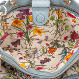 Gucci Limited Blue Leather Bamboo Handbag