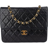 Chanel Quilted Lambskin 24K Gold Single Flap Shoulder Bag