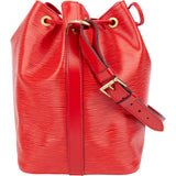 Louis Vuitton Rouge Epi Leather Sac Noe Petit Shoulder Bag
