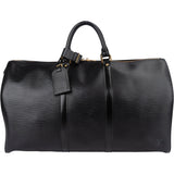 Louis Vuitton Noir Epi Leather Keepall 50