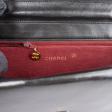 Chanel Quilted Lambskin 24K Gold Half Moon Double Flap Shoulder Bag