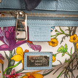Gucci Limited Blue Leather Bamboo Handbag