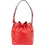 Louis Vuitton Rouge Epi Leather Sac Noe Petit Shoulder Bag