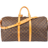 Louis Vuitton Canvas Monogram Keepall 55 Bandouliere