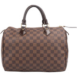 Louis Vuitton Damier Ebene Monogram Speedy 30 Handbag