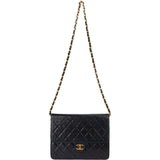 Chanel Quilted Lambskin 24K Gold Single Flap Shoulder Bag