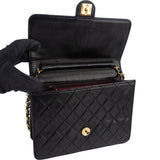 Chanel Quilted Lambskin 24K Gold Single Flap Shoulder Bag