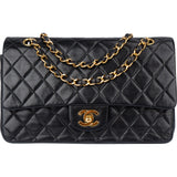 Chanel Quilted Lambskin 24K Gold Medium Double Flap Crossbody Bag