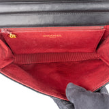 Chanel Noir Chevron Lambskin Single Flap Shoulder Bag