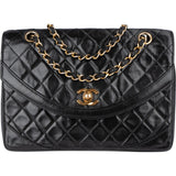 Chanel Quilted Lambskin 24K Gold Single Flap Shoulder Bag