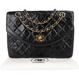 Chanel Quilted Lambskin 24K Gold Single Flap Shoulder Bag