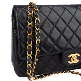 Chanel Quilted Lambskin 24K Gold Medium Double Flap Crossbody Bag