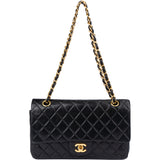 Chanel Quilted Lambskin 24K Gold Medium Double Flap Crossbody Bag