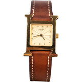 Hermès Gold Tone Heure H HH1.201 Women Watch