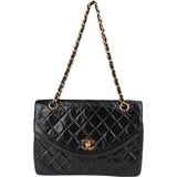 Chanel Quilted Lambskin 24K Gold Single Flap Shoulder Bag