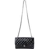 Chanel Quilted Patent Leather Single Flap Crossbody Bag