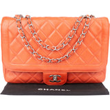 Chanel Quilted Lambskin Palladium Single Flap Crossbody Bag