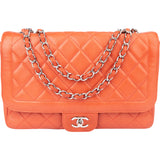 Chanel Quilted Lambskin Palladium Single Flap Crossbody Bag