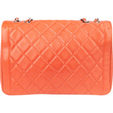 Chanel Quilted Lambskin Palladium Single Flap Crossbody Bag