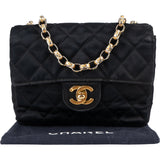 Chanel Quilted Satin Single Flap Crossbody Bag