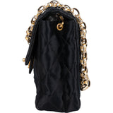 Chanel Quilted Satin Single Flap Crossbody Bag