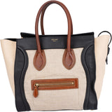 Celine Canvas Tricolor Luggage Handbag