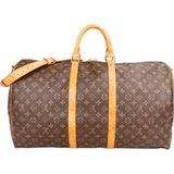 Louis Vuitton Canvas Monogram Keepall 55 Bandouliere