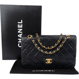 Chanel Quilted Lambskin 24K Gold Medium Double Flap Crossbody Bag