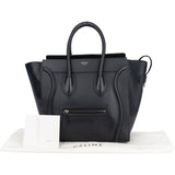 Celine Black Leather Luggage Handbag