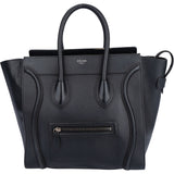 Celine Black Leather Luggage Handbag