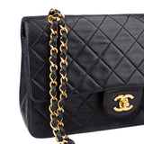 Chanel Quilted Lambskin 24K Gold Medium Double Flap Crossbody Bag