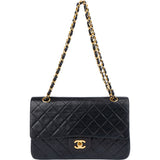 Chanel Quilted Lambskin 24K Gold Medium Double Flap Crossbody Bag