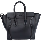 Celine Black Leather Luggage Handbag