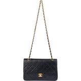 Chanel Quilted Lambskin 24K Gold Medium Double Flap Crossbody Bag