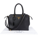 Prada Black Saffiano Leather Vittelo Handbag