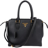 Prada Black Saffiano Leather Vittelo Handbag