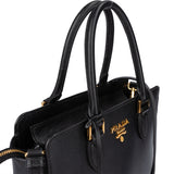 Prada Black Saffiano Leather Vittelo Handbag
