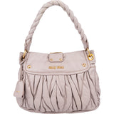 Miu Miu Quilted Lilac Leather City Handbag