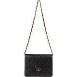 Chanel Quilted Lambskin 24K Gold Single Flap Crossbody Bag