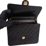Chanel Quilted Lambskin 24K Gold Single Flap Crossbody Bag