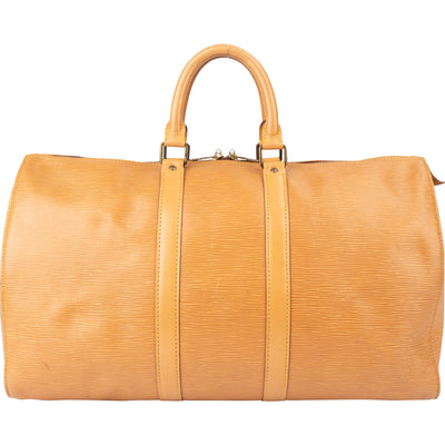 Louis Vuitton Beige Epi Leather Keepall 45 - vintageandkickz