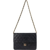 Chanel Quilted Lambskin 24K Gold Single Flap Shoulder Bag