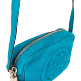 Gucci Blue Nubuk Leather GG Soho Crossbody Bag