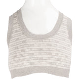 Miu Miu Grey Emblem Monogram Knit Bralette Top (FR38)